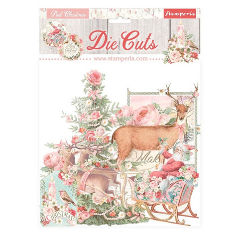 Stamperia - Pink Christmas, Die Cuts, 38osaa, Christmas