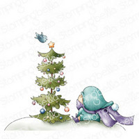 Stamping Bella - Bundle Girl With Christmas Tree And Birdie, Leima