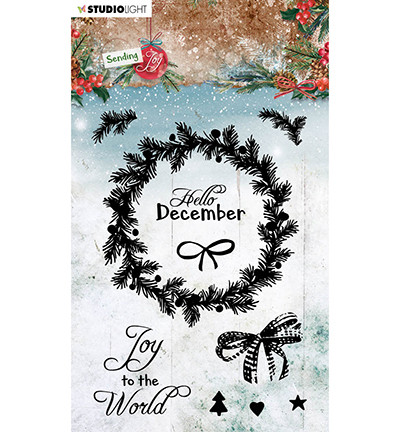 Studio Light - Sending Joy nr.52, Leimasetti, Christmas Wreath