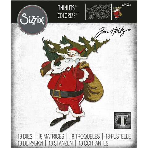 Sizzix - Thinlits Dies By Tim Holtz, Stanssisetti, Woodland Santa Colorize