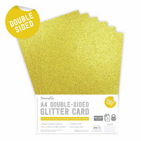 Dovecraft - Double Sided Glitter Pack, Gold, A4, 6 arkkia