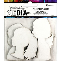 Dina Wakley Media - Chipboard Shapes, Profiles, 5kpl