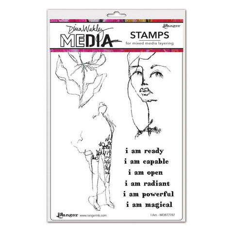 Dina Wakley Media - Cling Stamps, I Am, Leimasetti