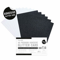 Dovecraft - Adhesive Glitter Sheets, Black & White, A5, 12 arkkia