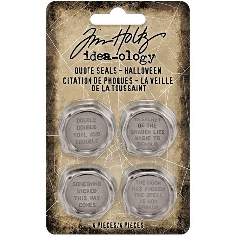 Tim Holtz - Idea-Ology Metal Quote Seals Halloween, 4 kpl