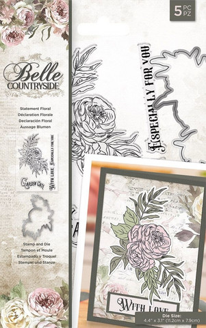 Crafter`s Companion - Belle Countryside, Leima- ja Stanssisetti, Statement Floral
