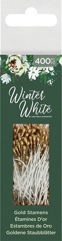 Crafter's Companion - Winter White, Gold Stamens, 400 kpl
