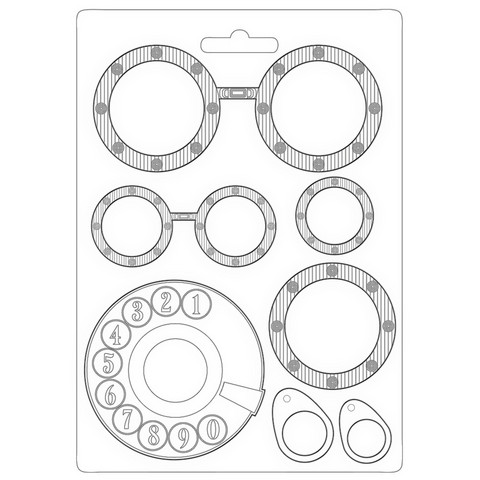 Stamperia - Lady Vagabond Lifestyle, Soft Mould, Muotti, A5, Goggles
