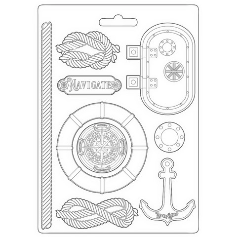 Stamperia - Lady Vagabond Lifestyle, Soft Mould, Muotti, A4, Navigate