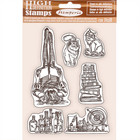 Stamperia - Lady Vagabond Lifestyle, Natural Rubber Stamp, Leimasetti, Air Ship