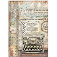Stamperia - Lady Vagabond Lifestyle, Rice Paper, A4, Typing Writer
