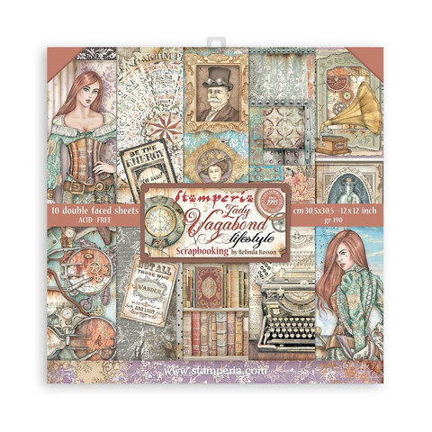 Stamperia - Lady Vagabond Lifestyle, Paper Pack 12