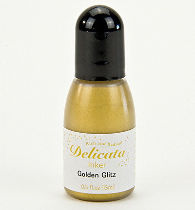 Tsukineko - Delicata Inker, Golden Glitz, Täyttöpullo 15ml