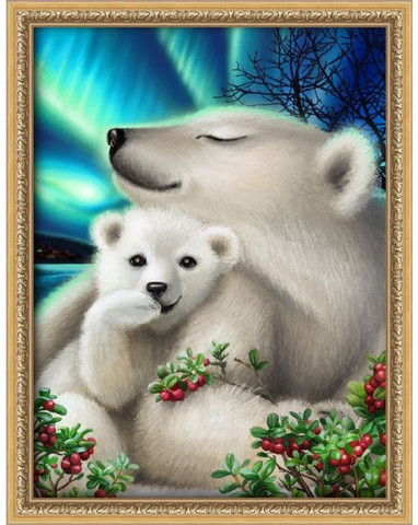 ArtMosfa - Polar Bears (K)(N), Timanttimaalaus, 30x40cm