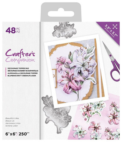 Crafter's Companion - Beautiful Lilies, Die-Cut Decoupage Topper Pad, 6