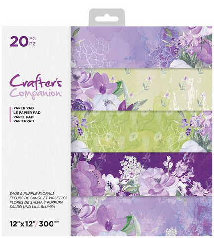 Crafter's Companion - Sage & Purple Florals, Paper Pad 12