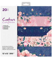 Crafter's Companion - Blush & Blue Florals, Paper Pad 12