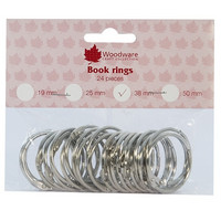 Woodware - Book Rings, 38mm, 24 kpl