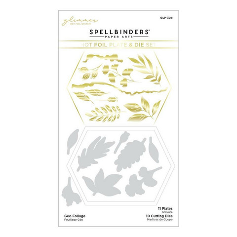 Spellbinders - Glimmer Hot Foil Plate & Die, Geo Foliage