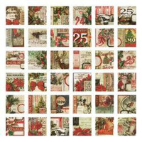 Tim Holtz - Idea-Ology Collage Tiles, Christmas, 72 kpl