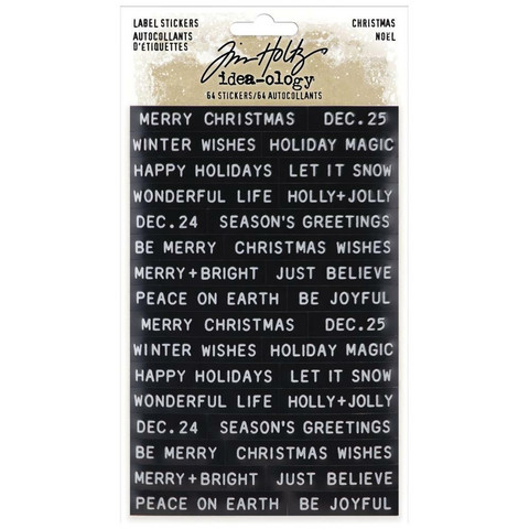 Tim Holtz - Idea-Ology Sentiments Label Stickers, Christmas