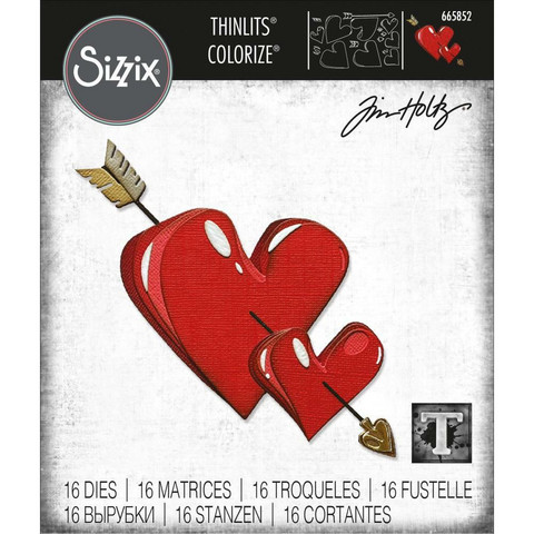 Sizzix - Thinlits Dies By Tim Holtz, Stanssisetti, Lovestruck Colorize