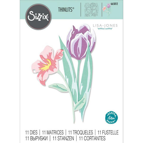 Sizzix -Thinlits Dies By Lisa Jones, Stanssisetti, Layered Spring Flowers