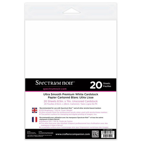 Spectrum Noir - Ultra Smooth Premium Cardstock, Valkoinen, 8,5