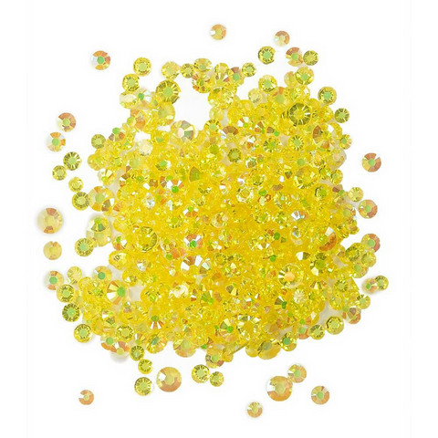 Buttons Galore - Crystalz Clear Flat Back Gems, 10g, Lemon