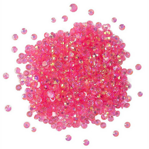 Buttons Galore - Crystalz Clear Flat Back Gems, 10g, Strawberry