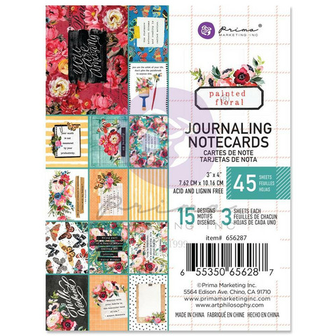 Prima Marketing - Painted Floral, Journaling Notecards, 3