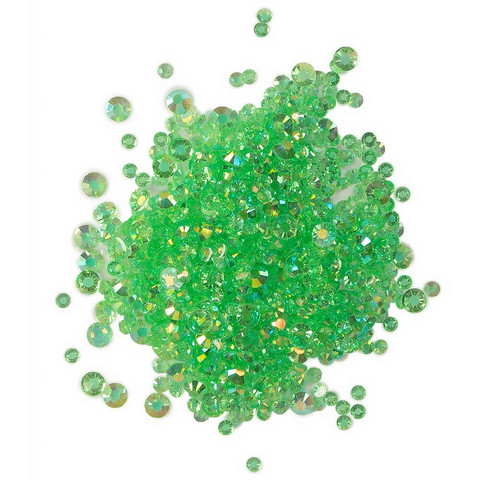 Buttons Galore - Crystalz Clear Flat Back Gems, 10g, Lime