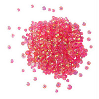 Buttons Galore - Crystalz Clear Flat Back Gems, 10g, Raspberry
