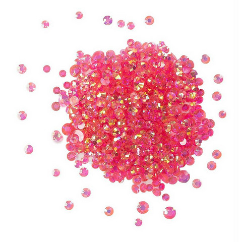 Buttons Galore - Crystalz Clear Flat Back Gems, 10g, Raspberry