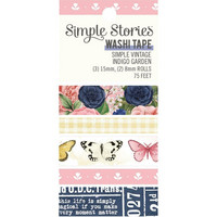 Simple Stories - Simple Vintage Indigo Garden, Washi Tape, 5rullaa