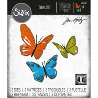 Sizzix - Thinlits Dies By Tim Holtz, Stanssisetti, Brushstroke Butterflies