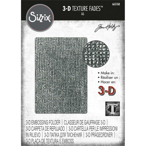 Sizzix - 3D Texture Fades Embossing Folder By Tim Holtz, Kohokuviointitasku, WovenLeather