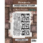 Stamperia - Sir Vagabond Aviator, Mixed Media Stamp, Leimasetti, New York Building