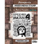 Stamperia - Sir Vagabond Aviator, Mixed Media Stamp, Leimasetti, Statue of Liberty
