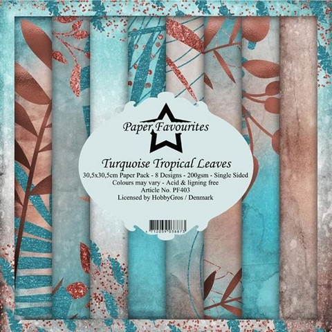 Paper Favourites - Turquoise Tropical Leaves 12