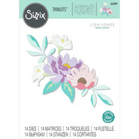 Sizzix - Thinlits Dies By Lisa Jones, Stanssisetti, Layered Summer Flowers