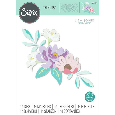 Sizzix - Thinlits Dies By Lisa Jones, Stanssisetti, Layered Summer Flowers