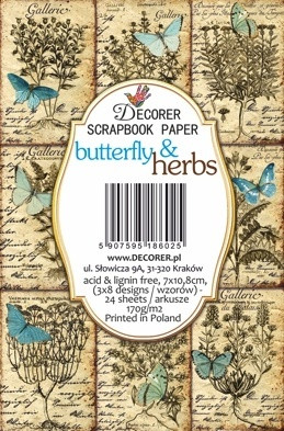 Decorer - Butterfly & Herbs, Korttikuvia, 24 osaa