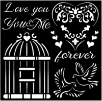 Stamperia - You and Me Love Me, Sapluuna, 18x18cm