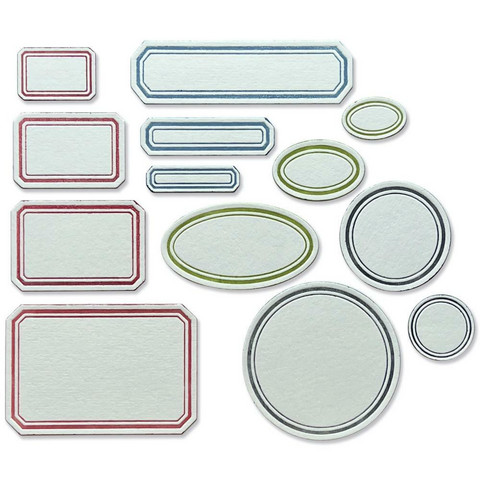Sizzix - Thinlits Dies By Tim Holtz, Vintage Labels, Stanssisetti