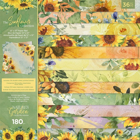 Crafter's Companion - The Sunflower Collection, Paper Pad 12