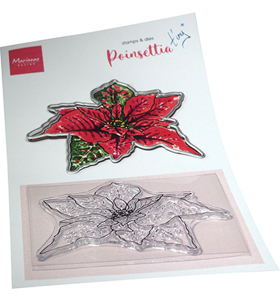 Marianne Design - Tiny's Flowers - Poinsettia, Leima- ja stanssisetti