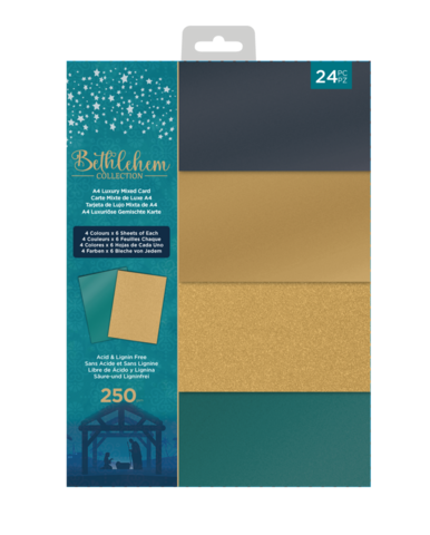 Crafter's Companion - Bethlehem Collection, Luxury Mixed Card Pad A4, Paperikko