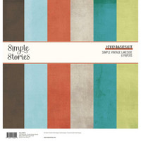 Simple Stories - Simple Vintage Lakeside Basics Double-Sided Paper Pack, 12