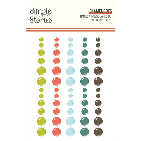 Simple Stories - Simple Vintage Lakeside Enamel Dots, 60 kpl
